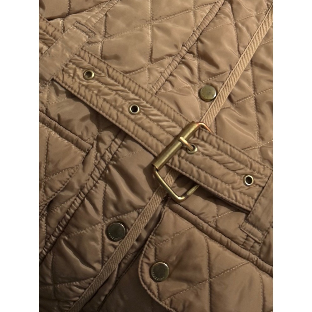 Women's Camel Quilted Belted Jacket Equestrian Preppy Puffer Coat Spain US8/EU40 - Picture 10 of 14